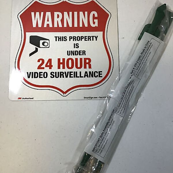 Smartsign White This Property is Under 24 Hour Video Surveillance Safety Sign