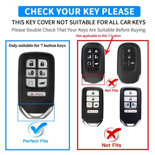 QBUC for Honda Odyssey 7 Button Key Fob Cover Case with Keychain for 2018-2024 Elite Touring EXL Sport EX Case Shell