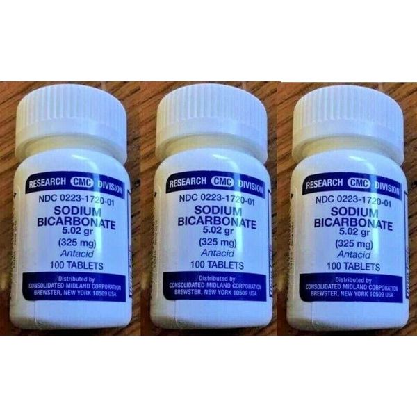 CMC Sodium Bicarbonate  Supplement Tablets 100 CT X 3 Packs