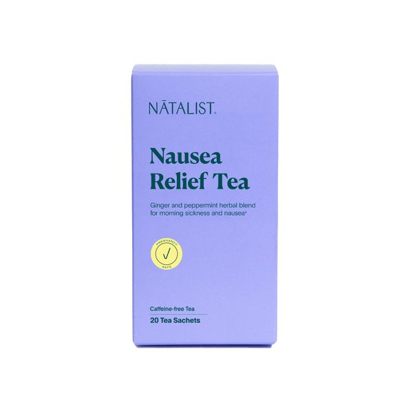 NATALIST Nausea Relief Tea Ease Pregnancy Morning Sickness Calming Plant-Based Comfort Blend for Women - Digestive Soothing Organic Ginger & Peppermint - Vegan, Gluten-Free, Caffeine-Free - 20 Bags