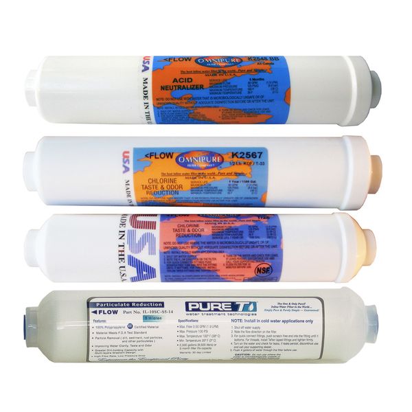 4pcs replacement filter set for portable Reverse Osmosis with KDF-55 & Calcite