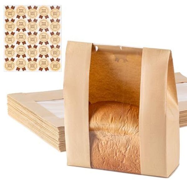 Paper Bread Bags 25PCS, Sourdough Bread Bags for Homemade Bread, Large Bakery