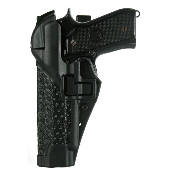 BLACKHAWK SERPA Level 3 Auto Lock Duty Basketweave Finish Holster, Size 00, Right Hand, (Glock 17/19/22/23/31/32 ), Black
