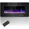 36 Inch Electric Fireplace Inserts, in-Wall Recessed & Wall Mounted,Remote&Timer