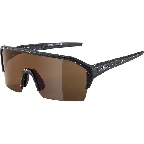 ALPINA RAM HR Q-LITE Mirrored, Contrast-Enhancing & Anti-Fog Sports & Cycling Glasses with 100% UV Protection for Adults, Matte Black, Blue, One Size