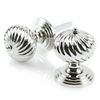 Infinity Decor Polished Nickel Twisted Spiral Mortice Door Knobs Pair 60mm – Solid Brass Round Pull Door Handles Set for Internal and External Doors