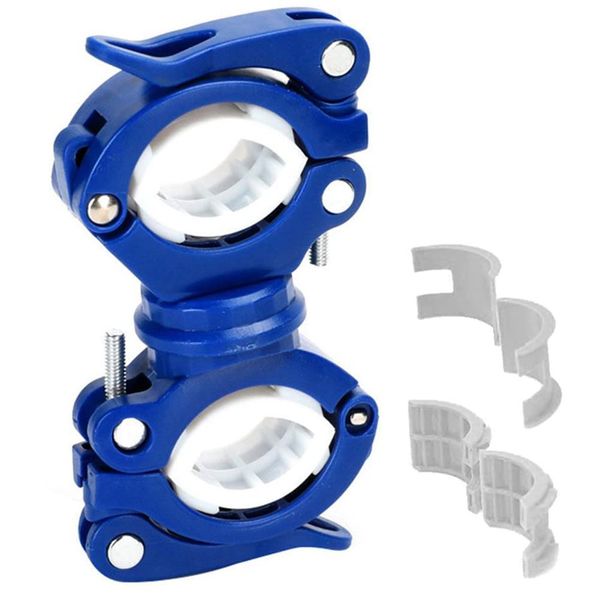 Bicycle Light Holder Flashlight Holder Multifunctional 360 Degree Rotation 3 Gear Adjustable Bicycle LED Flashlight Bracket (Blue)