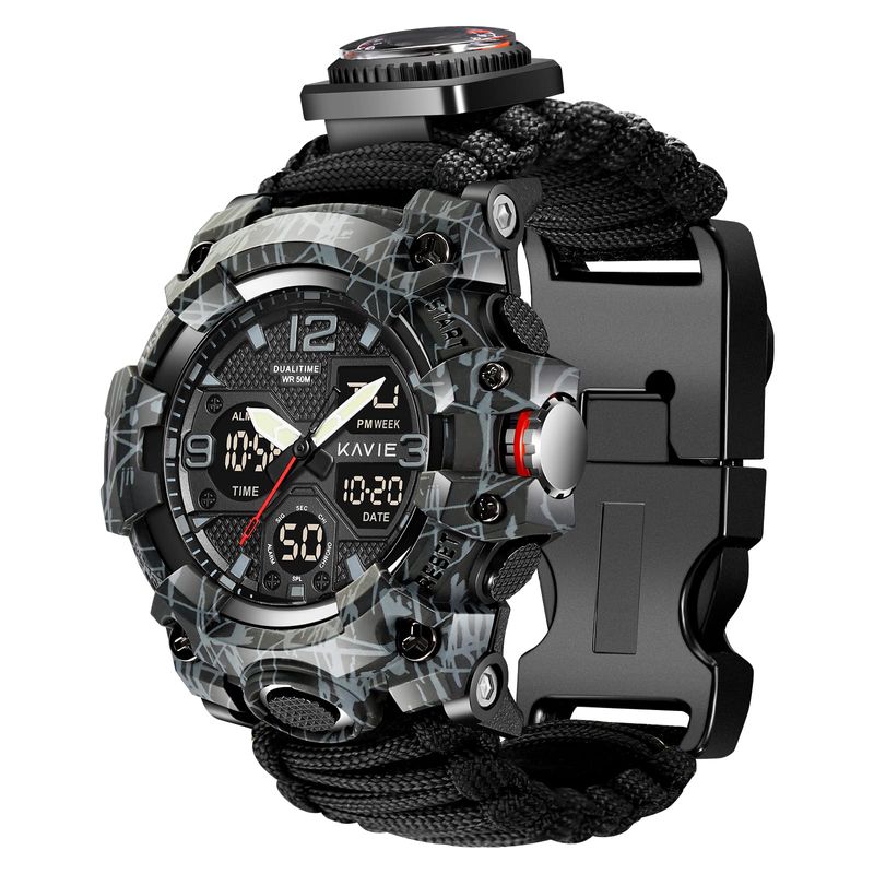 23-in-1 Survival Military Digital Watch, Mens Tactical Multi-Functional ...