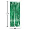 Creative Converting Foil Fringe Door Curtain, 3' x 8', Green