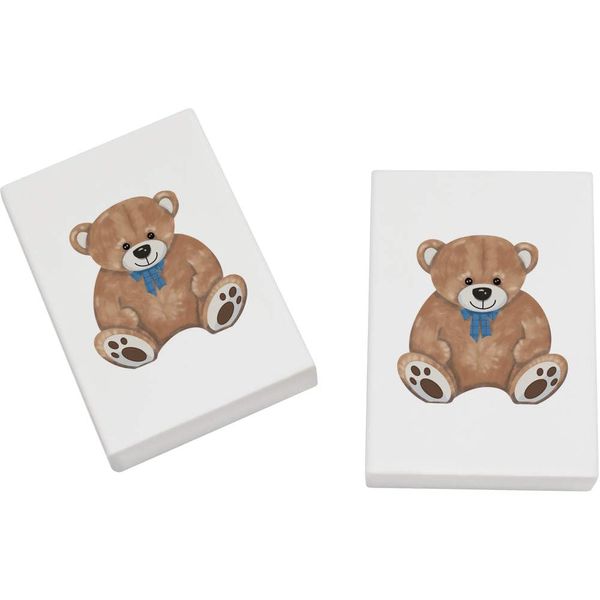 2 x 45mm 'Cute Brown Teddy Bear' Erasers/Rubbers (ER00042501)