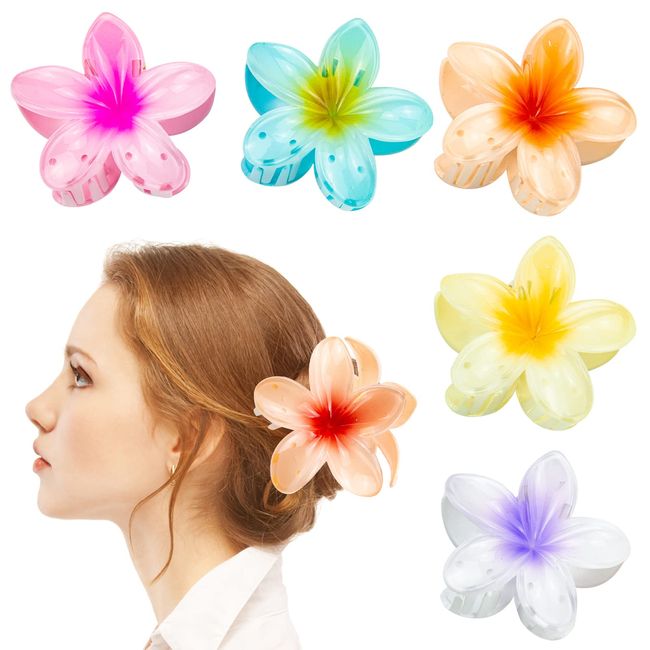 6 PCS Flower Hair Clips Non slip Hair Claw Clips Strong Hold Hair Clip for Medium Thick Hair 6 Colors French Hair Accessories for Girls and Women