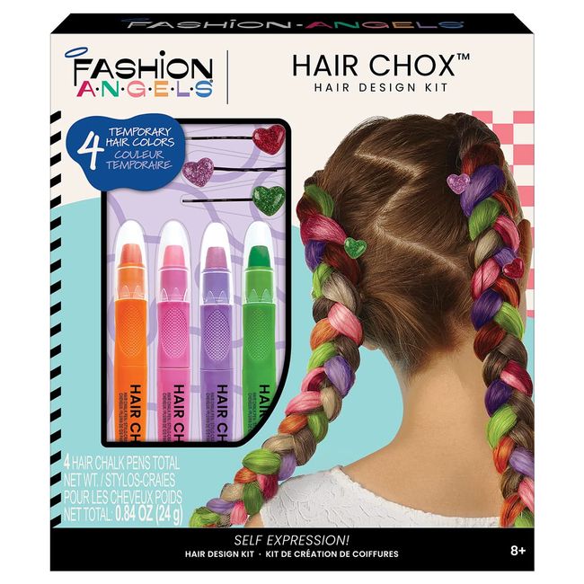 Fashion Angels Hair Chox Set (12167), Hair Chalk Gift Set, Temporary Hair Color