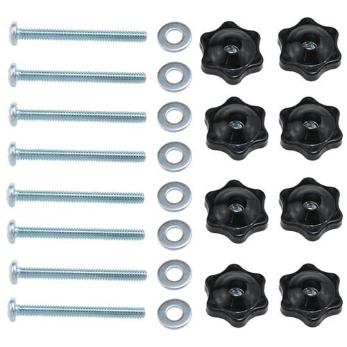 yukata T-Type Track Knob Kit T-Track Bolts 1/4-20 x 2-1/2 "and 1/4" Black Star Perforated knobs Plus 1/4 "Galvanized Iron Flat washers 8set (1/4 * 2-1/2 inch)