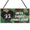 RED OCEAN Days Until Daddy Comes Home Chalkboard Hanging Plaque Army/Navy Countdown Sign