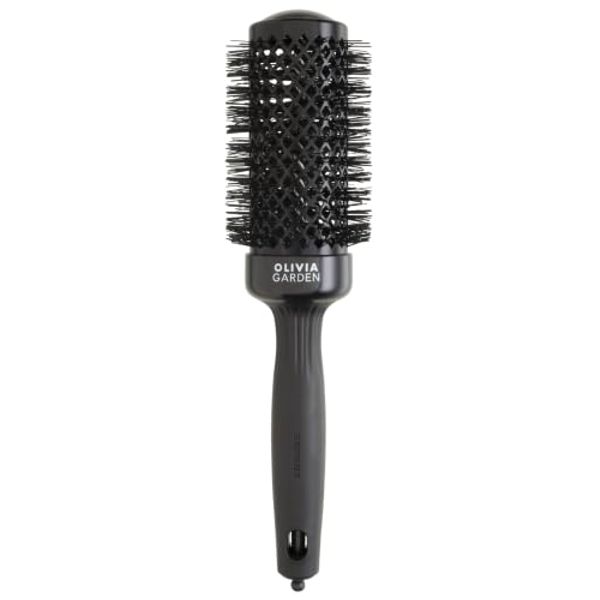 Olivia Garden Expert Blowout Shine – Black - 45 - Ceramic Coated Round Brush for Smooth Blowout, Frizz-Free Hair & Radiant Shine