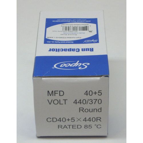 Air Conditioning HVAC Round Dual Motor Run Capacitor 40 + 5 MFD 440 Volt