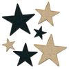 Glittered Black & Gold Foil Star Cutouts