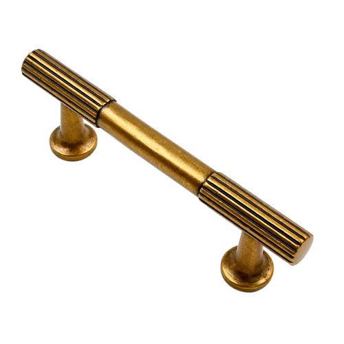 Alzassbg 10 Pack Antique Brass Cabinet Pulls, 3 Inch(76mm) Hole Centers Cabinet Handles Kitchen Hardware for Cabinets and Drawers AL3095AE