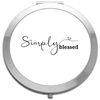 Simply blessed (style two) [CM17PMR] positive statement compact pocket mirror - silver round circle shape