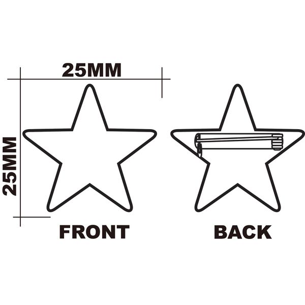 Glitter Star Badge Lapel Pin 10 Pack (Pink)