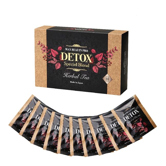 MAXSLIM Detox Herbal Tea, 10 Bags, Made in Japan, DETOX Candle Bush, 23 Kinds of Herbal Formulation, Decaffeinated