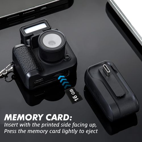 Relaxweex Mini Digital Camera Keychain with Flash Light 1080p Tiny Camera Mini Retro Micro Dv/Camcorder with 600 Mins Battery Life Compact Portable Recorder for Travel Study Recording(Black,16 GB)
