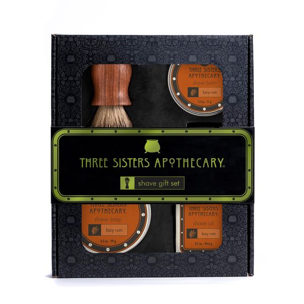 Three Sisters Apothecary Shave Premium 4 Piece Gift Set (Bay Rum)
