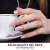 Danni & Toni ref.1012 Press-On Gel Nails, Cure to Apply, for Hands, Long-Lasting, Odorless, Waterproof, SGS Certified, Safe, Peel Away, Tools Included, 28 Nails, Pink (Rosy Cheeks)
