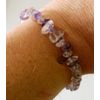AMETHYST AND CLEAR QUARTZ CHIP BEAD HEALING CRYSTAL BRACELET
