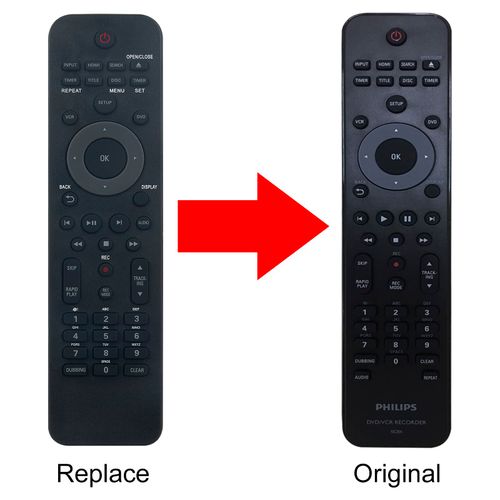 Beyution NC254 NC254UH Replace Remote Control fit for Philips DVDR3385V/F7 DVDR3385V DVD Recorder/VCR Player
