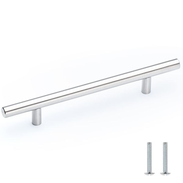 Pandora SOLID Stainless Steel Bar Pull Handle For Drawer Kitchen Cabinet Hardware 8-inch T Pull - 10 PACK