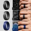 ThunderFit Silicone Rings for Men, Breathable Air Flow Grooves Rubber Wedding Bands 10mm Wide 2.5mm Thick - 1/2/3/4/5/6/7 Variety Multipack