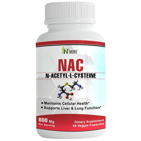 N'More N-Acetyl-Cysteine (NAC) 600 mg 60 Veggie Capsules Immune System Function 