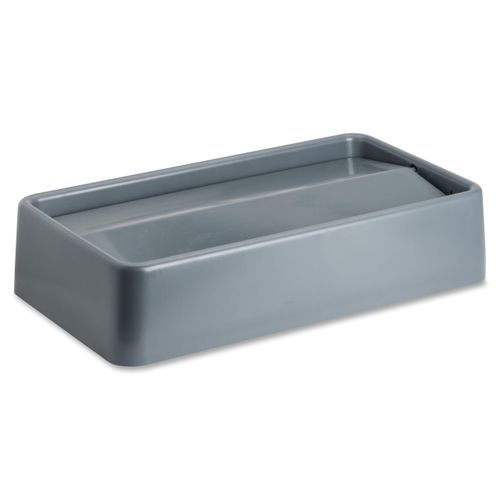 Genuine Joe Space-Saving Slim Container Swing Lid, Gray, 1 Count