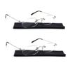 Viseng 2 Pairs Unisex Super Lightweight Rimless Quality Readers Ultra Thin Clear Lenses Frameless Reading Glasses +2.5