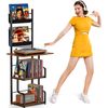 Record Player Stand with Vinyl Storage, Tall Record Player Table with Rack Turnt