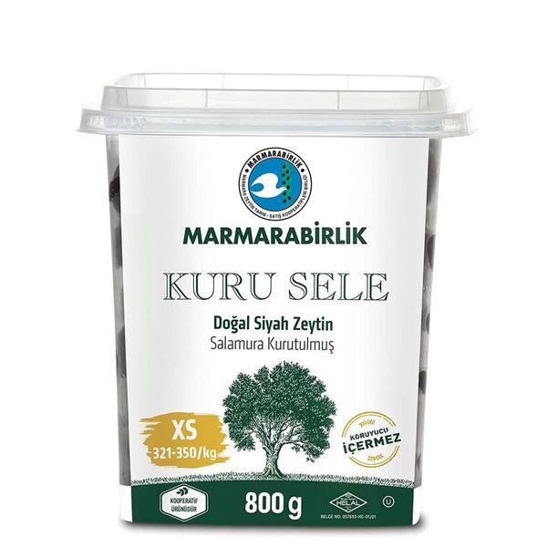 MARMARABIRLIK - Kuru Sele - Natural Dried Black Olives XS - 800g