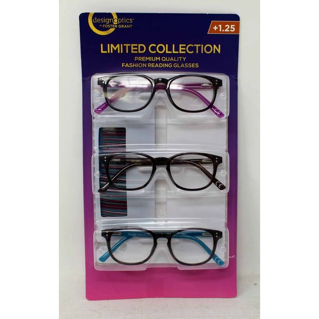 Design Optics By Foster Grant Premium Quality Fashion Reading Glasses +1.25