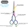 Glamified, Professional Hair Cutting Scissors, Barber Scissor, Hairdressing Scissors, Titanium Rainbow - 6.5 inch