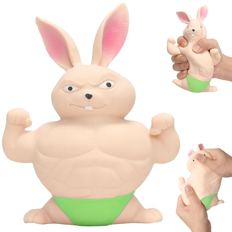 Squeeze Toy, Squishy Rabbit Toy,Stretchy Glue-Sand Filled Rubber Rabbit ...