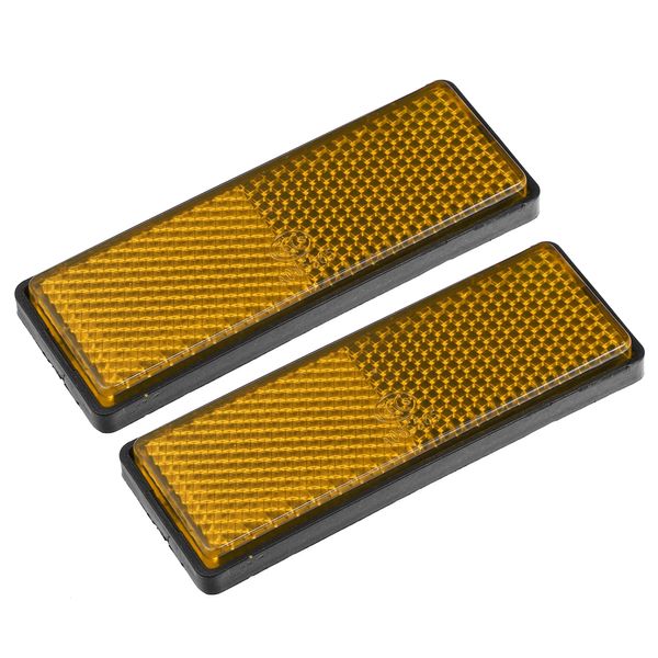 uxcell 2pcs Front Lower Fork Reflector Sticker Rear Saddlebag Reflective Cover Universal Yellow