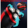 Men's 3D Smart Floating Electric Shaver - Waterproof Cordless 90Min Runtime 