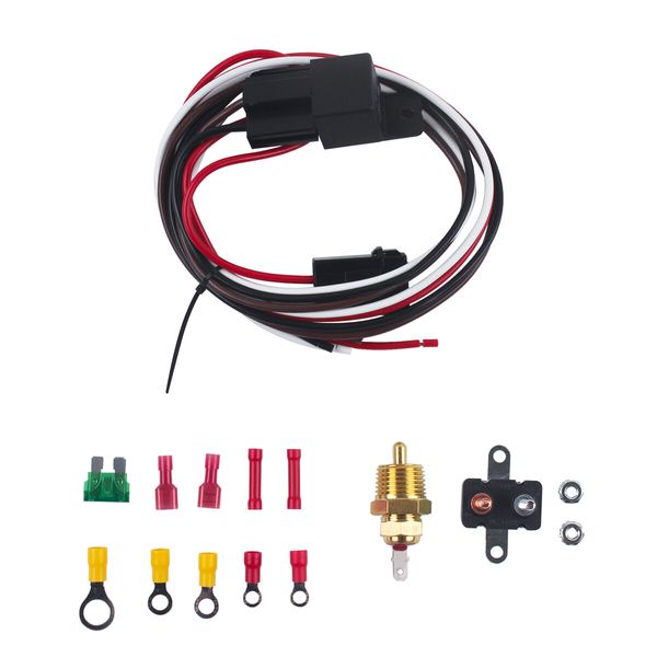 Radiator Fan Relay Kit Thermostat Temp Control Switch Sensor 175 To 185 Degree