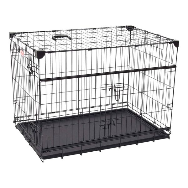 Dwell Series 36 Inch M/L Kennel Secure Fenced Pet Dog Crate, Black (Open Box)