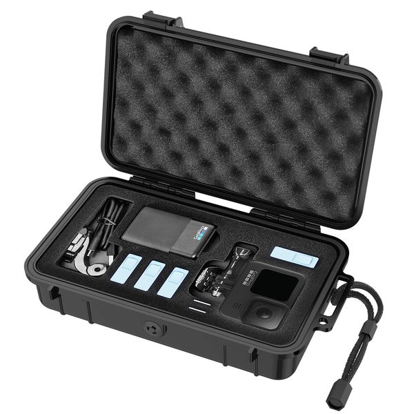 Smatree Carrying Case Compatible with GoPro, SmaCase GA150 Floaty, Water Resistant Shockproof Carrying Case for GoPro Hero 9/8/7/6/5/Hero 2018 (Camera and Accessories Not Included), Black, S, Compact