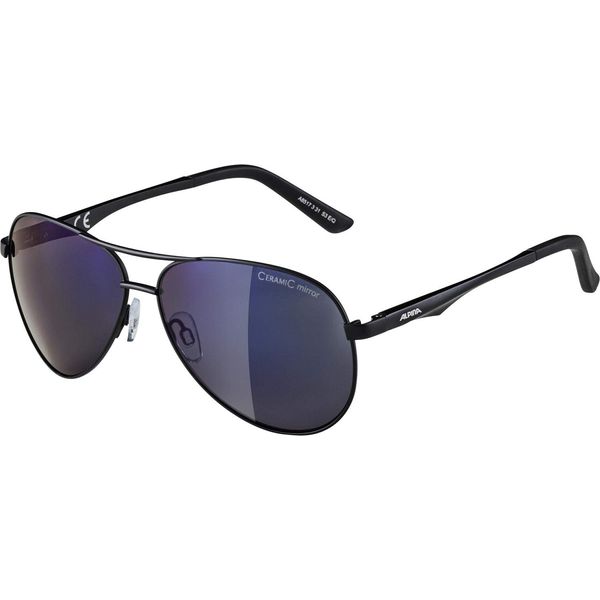 ALPINA A107 Sunglasses Style Pilot black negro - black-matt/blue-mirror Size:One Size