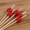 BambooMN - Decorative Ball End Bamboo Picks - 4.7" (12cm) - Red, 300pcs