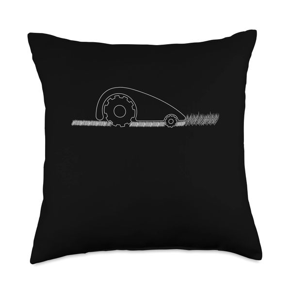 Lawn Mower Robot Throw Pillow