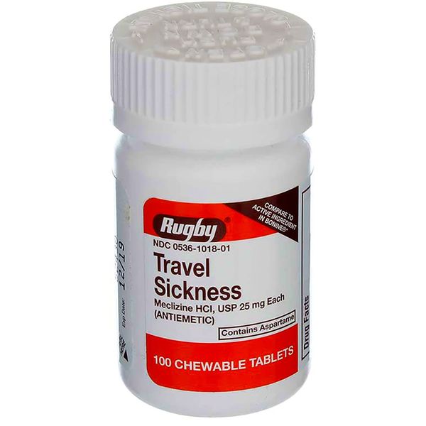 Travel Sickness Chewables 25MG 100 Count per Bottle (3 Pack)