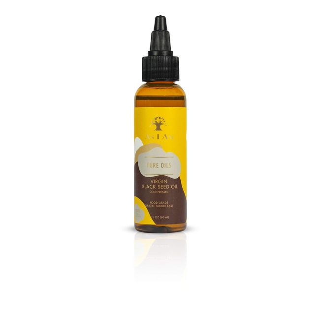 As I Am Pure Oils Virgin Black Seed Oil - 2 ounce - Cold Pressed Anti-Oxidant - 100% Pure Unrefined Nigella Sativa Seed Oil - Rich in Omega-6 and Omega-9 Fatty Acids - Enriched with Phytosterols